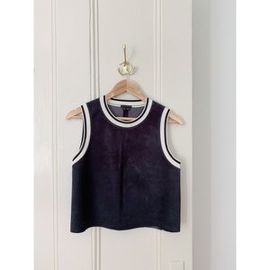 Theory Bonda Suede Cropped Tank